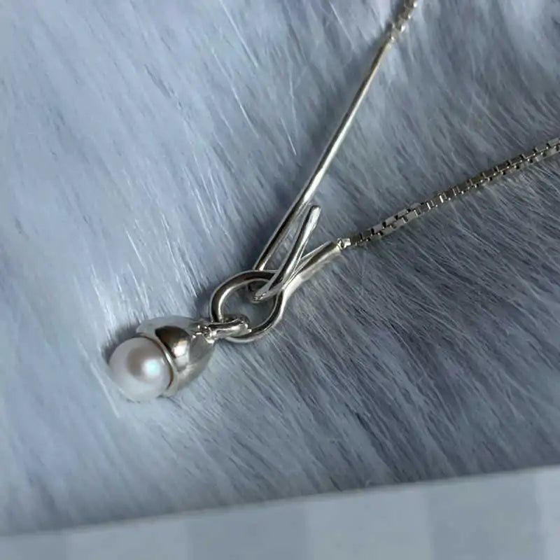 Simply Silver Pearl Necklace