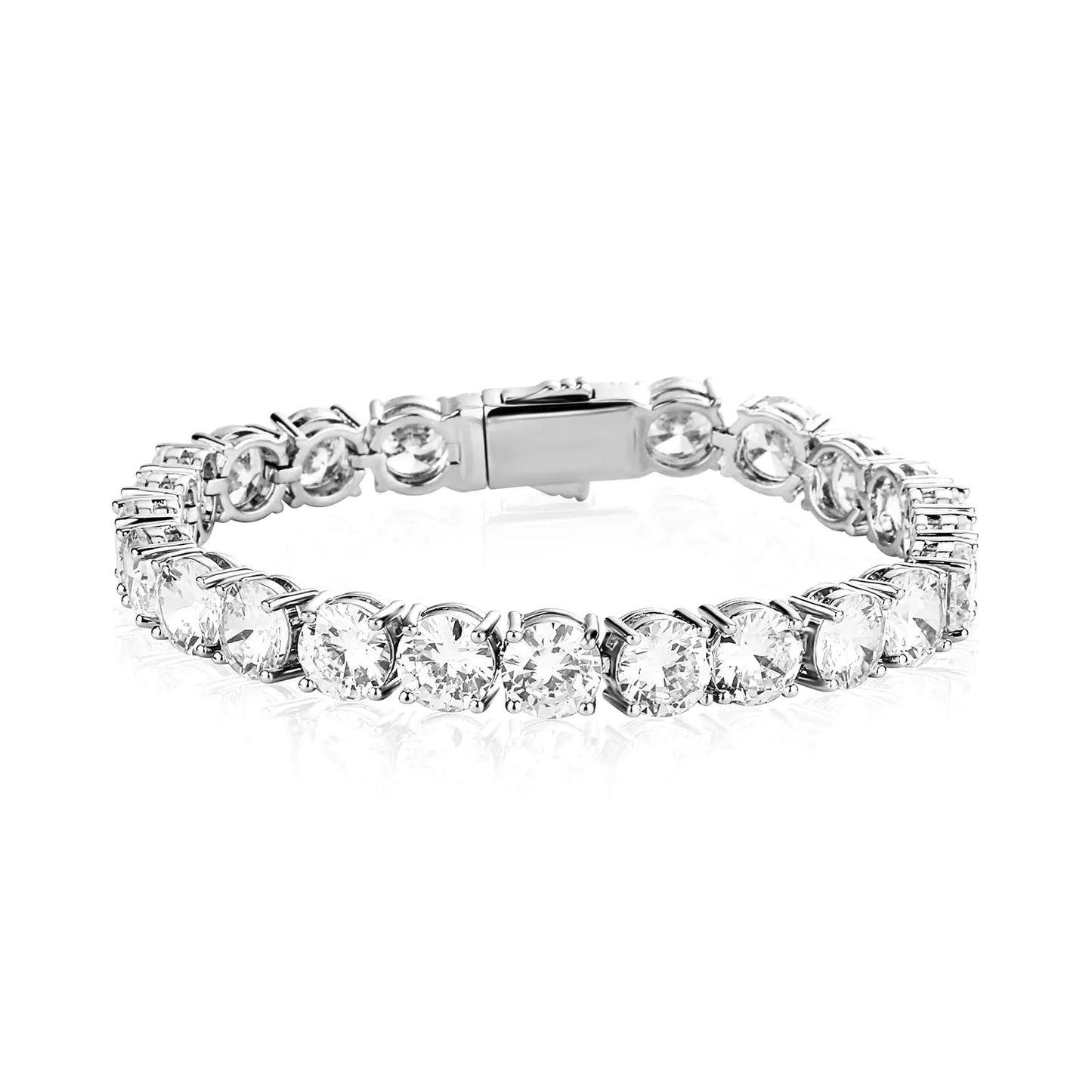 14K White Gold Plated Iced out Tennis Bracelet