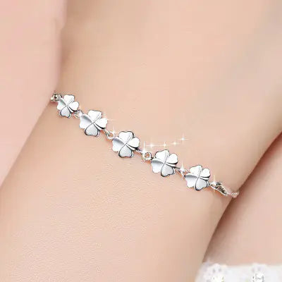 Silver Lucky Clover Bracelet