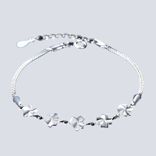 Silver Lucky Clover Bracelet