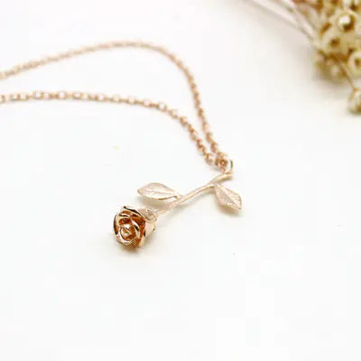 Dainty Rose Pendant Necklace