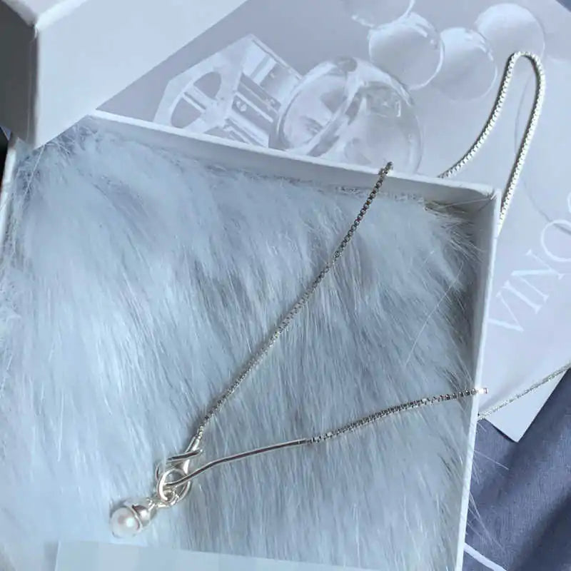 Simply Silver Pearl Necklace