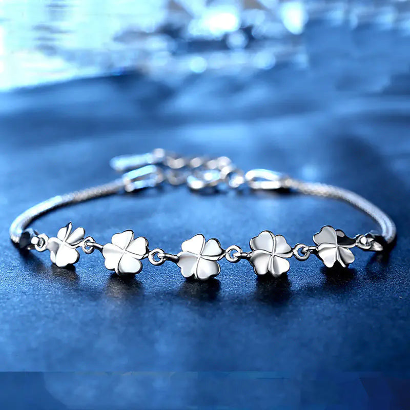 Silver Lucky Clover Bracelet