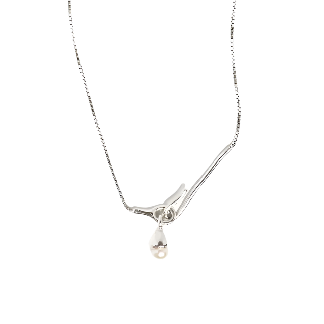 Simply Silver Pearl Necklace