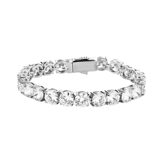 14K White Gold Plated Iced out Tennis Bracelet