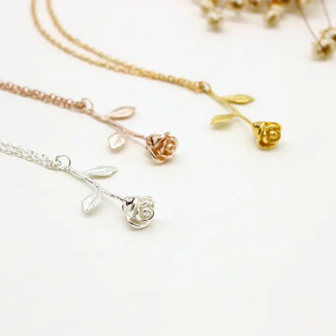 Dainty Rose Pendant Necklace